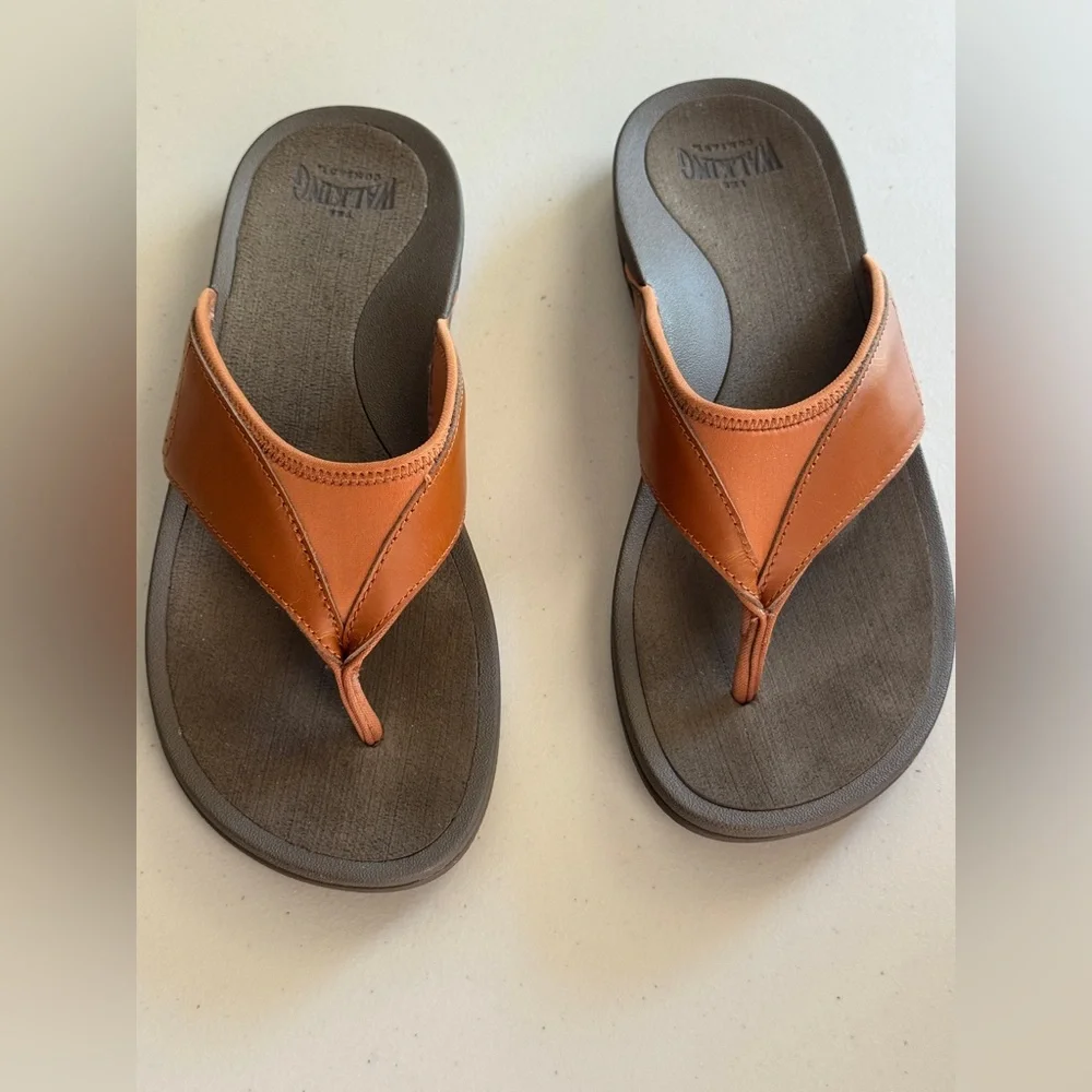 Abeo Balboa Sandals - Carmel Brown with Metatarsal Support - Size 7.5